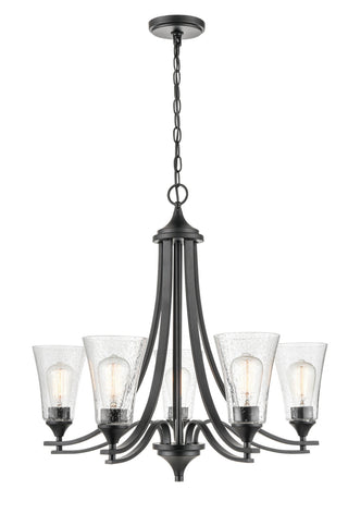 Natalie Five Light Chandelier in Matte Black