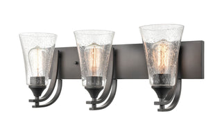 Natalie Three Light Vanity in Matte Black
