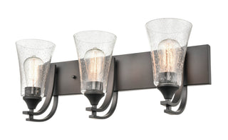 Natalie Three Light Vanity in Matte Black