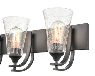 Natalie Three Light Vanity in Matte Black