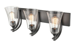 Natalie Three Light Vanity in Matte Black
