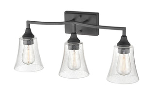 Caily Three Light Vanity in Matte Black