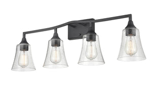 Caily Four Light Vanity in Matte Black