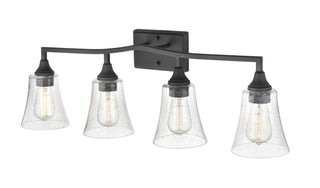 Caily Four Light Vanity in Matte Black