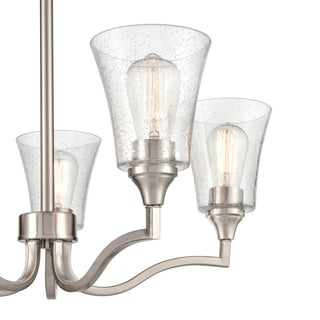 Caily Five Light Chandelier in Brushed Nickel