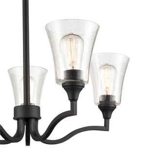 Caily Five Light Chandelier in Matte Black