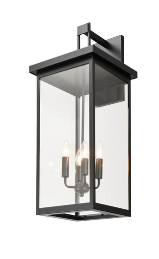 Barkeley Four Light Outdoor Wall Sconce in Powder Coated Black