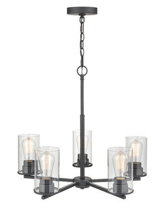 Verlana Five Light Chandelier in Matte Black