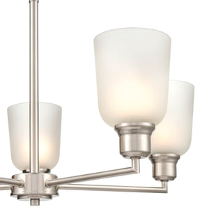 Amberle Five Light Chandelier in Brushed Nickel