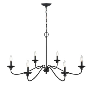 Delvona Six Light Chandelier in Matte Black