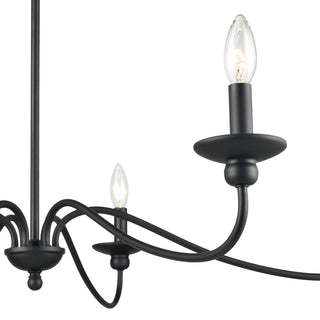 Delvona Six Light Chandelier in Matte Black