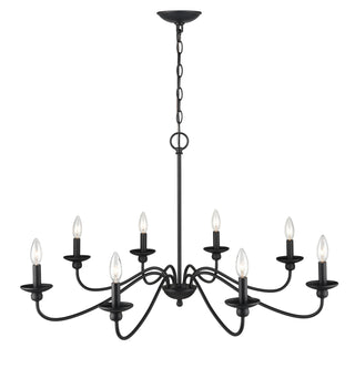 Delvona Eight Light Chandelier in Matte Black