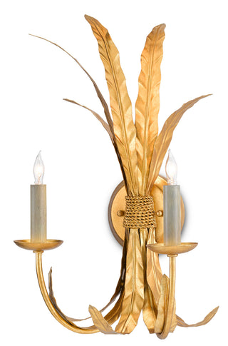 Bette Two Light Wall Sconce in Grecian Gold Leaf