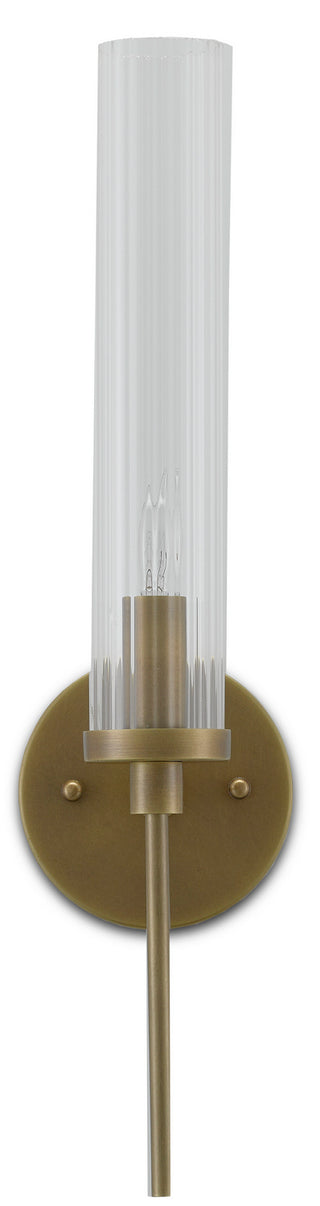 Bellings One Light Wall Sconce in Antique Brass/Clear