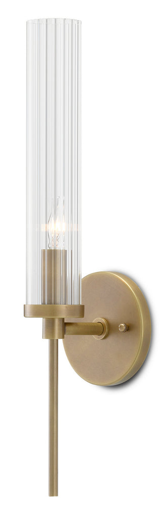 Bellings One Light Wall Sconce in Antique Brass/Clear