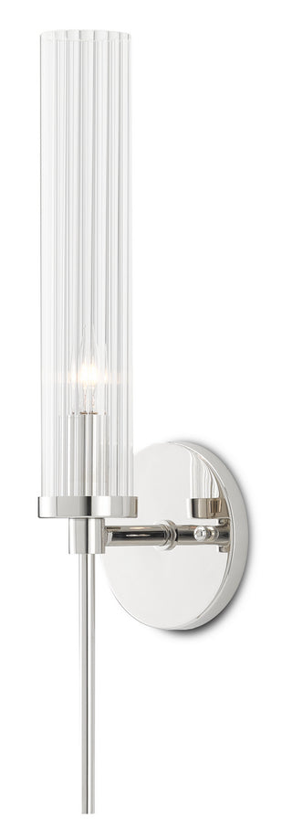 Bellings One Light Wall Sconce in Polished Nickel/Clear