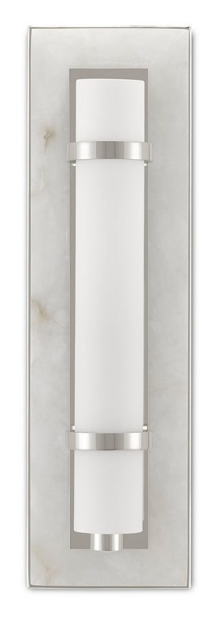 Bruneau One Light Wall Sconce in Natural/White/Polished Nickel