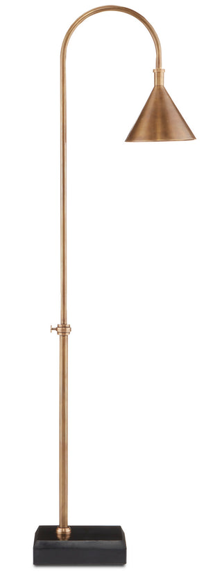 Vision One Light Floor Lamp in Vintage Brass/Black