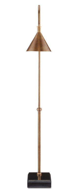 Vision One Light Floor Lamp in Vintage Brass/Black