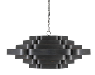 Bailey Six Light Chandelier in French Black/Contemporary Gold Leaf