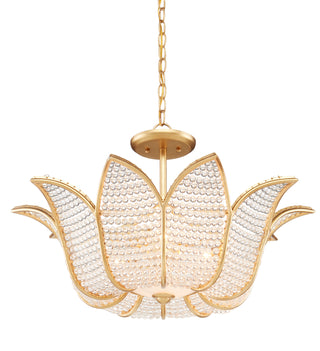 Bebe Three Light Chandelier in Contemporary Gold Leaf/Clear