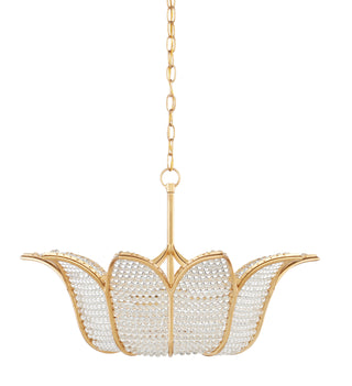Bebe Three Light Chandelier in Contemporary Gold Leaf/Clear