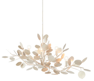 Lunaria Six Light Chandelier in Contemporary Silver Leaf