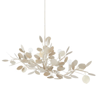 Lunaria Six Light Chandelier in Contemporary Silver Leaf