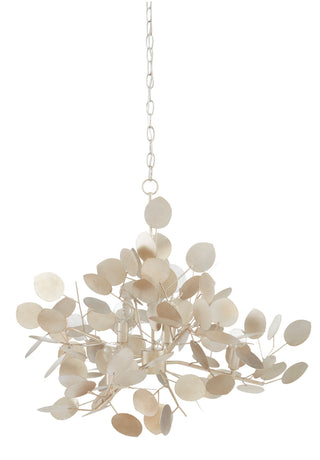 Lunaria Six Light Chandelier in Contemporary Silver Leaf