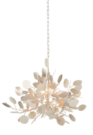 Lunaria Six Light Chandelier in Contemporary Silver Leaf