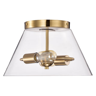 Dover Three Light Flush Mount in Vintage Brass