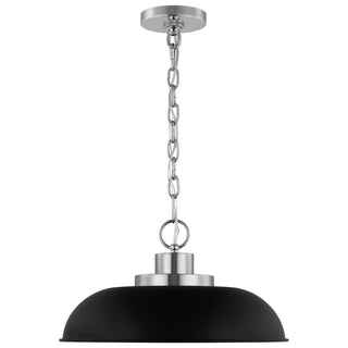 Colony One Light Pendant in Matte Black / Polished Nickel