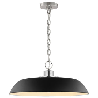 Colony One Light Pendant in Matte Black / Polished Nickel