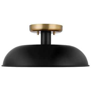 Colony One Light Flush Mount in Matte Black / Burnished Brass
