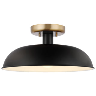Colony One Light Flush Mount in Matte Black / Polished Nickel