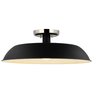 Colony One Light Flush Mount in Matte Black / Polished Nickel