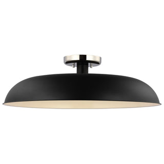 Colony One Light Flush Mount in Matte Black / Polished Nickel