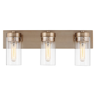 Intersection Three Light Vanity in Burnished Brass