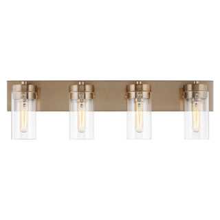 Intersection Four Light Vanity in Burnished Brass