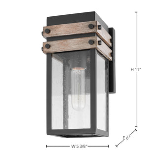 Homestead One Light Wall Lantern in Black / Wood