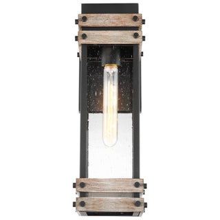 Homestead One Light Wall Lantern in Black / Wood