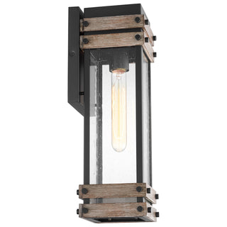 Homestead One Light Wall Lantern in Black / Wood