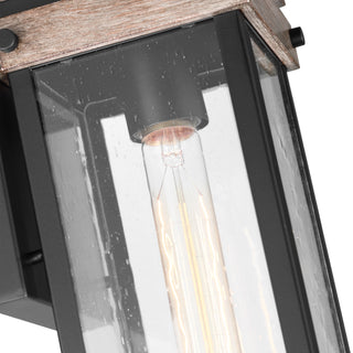 Homestead One Light Wall Lantern in Black / Wood