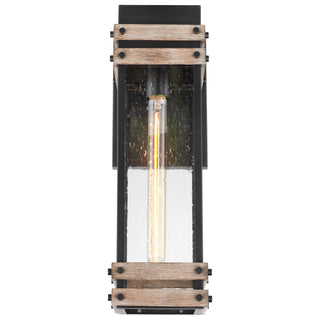 Homestead One Light Wall Lantern in Black / Wood