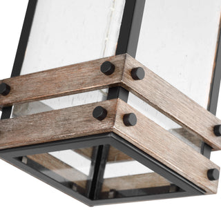 Homestead One Light Wall Lantern in Black / Wood
