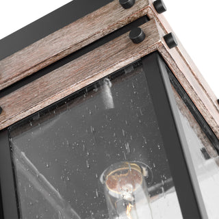 Homestead One Light Wall Lantern in Black / Wood