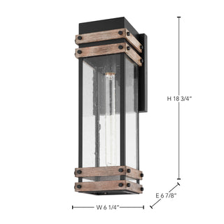 Homestead One Light Wall Lantern in Black / Wood