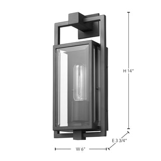 Exhibit One Light Wall Lantern in Matte Black