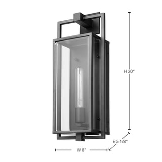 Exhibit One Light Wall Lantern in Matte Black