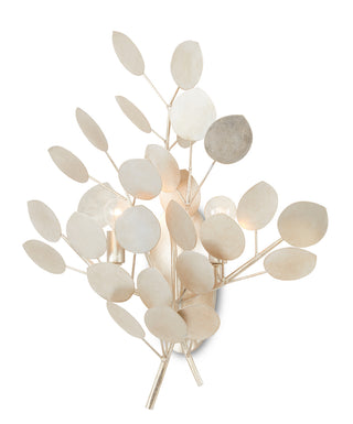 Lunaria Two Light Wall Sconce in Contemporary Silver Leaf